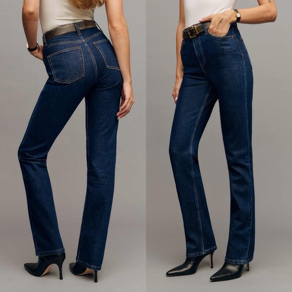 NWT Reformation Jax Stretch High Rise Jeans in Seneca Wash Blue Size: 29 - Picture 1 of 13
